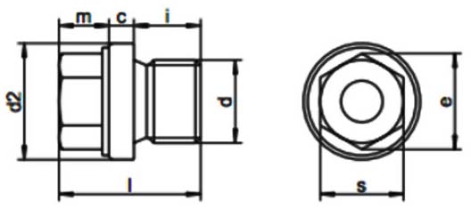 Hexagon Head Screw Plugs with Collar and Cylindrical Pipe Threads